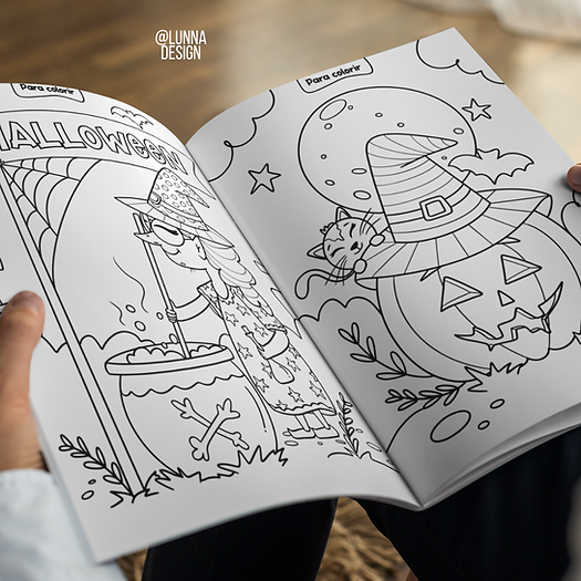 Desenhos simples para colorir de Dia das Bruxas para imprimir e colorir -  Dia das Bruxas - Coloring Pages for Adults