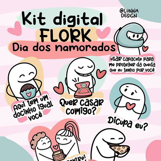 Kit digital Flork Dia dos namorados Png LT12