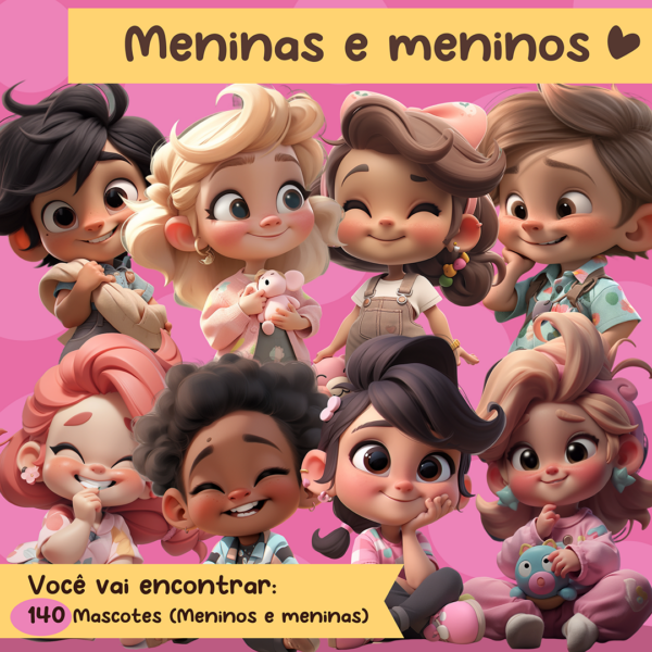 Meninos e meninas (+ de 140 Mascotes)