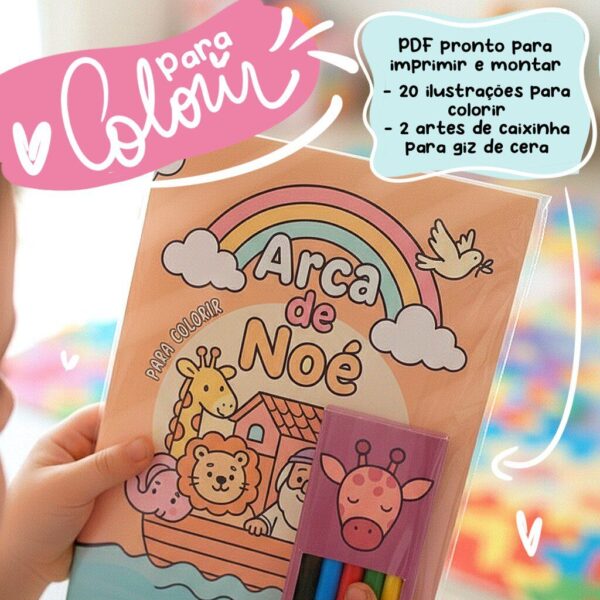Arca de Noé para Colorir – PDF para imprimir e montar