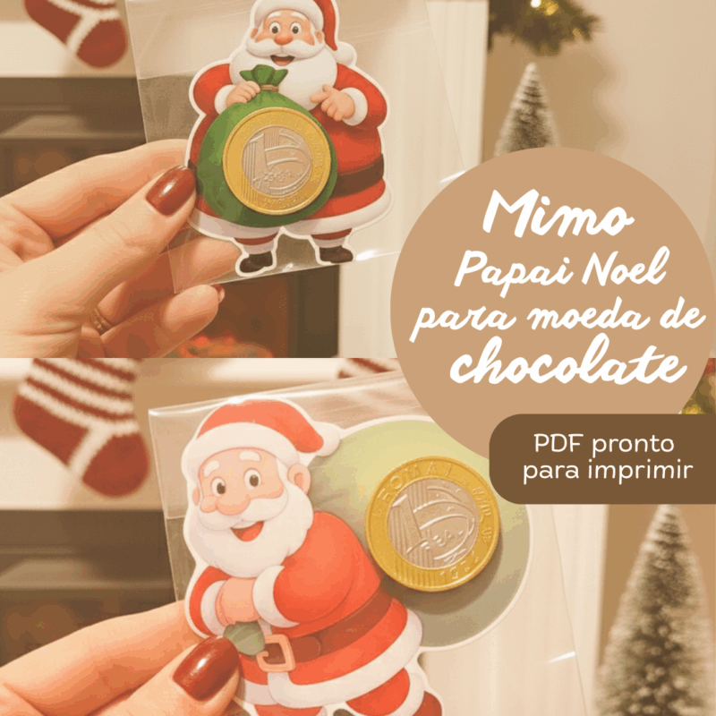 Mimo Papai Noel para Moeda de Chocolate