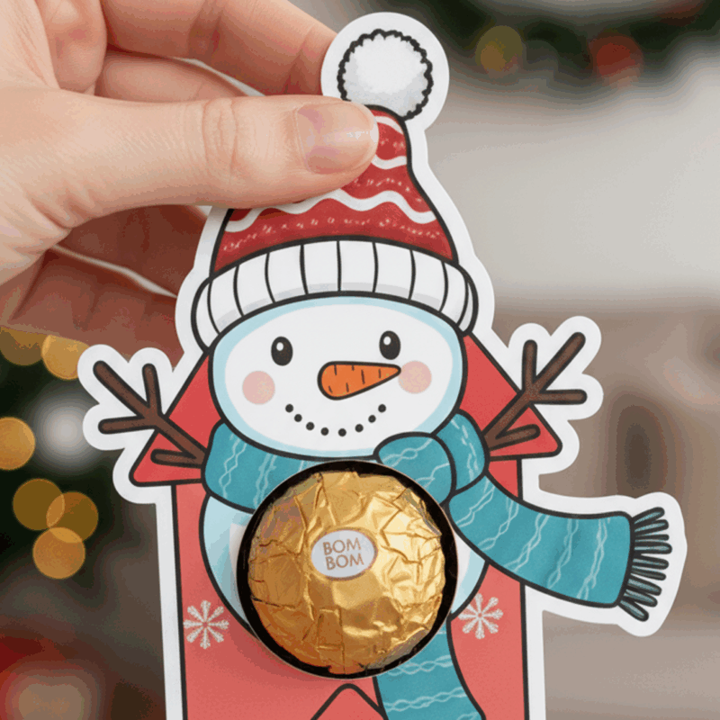 Mimo para bombom - Boneco de neve