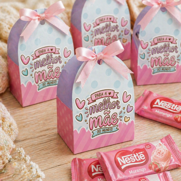 Embalagem para lembrancinha de Dia das Mães - PDF para imprimir e montar